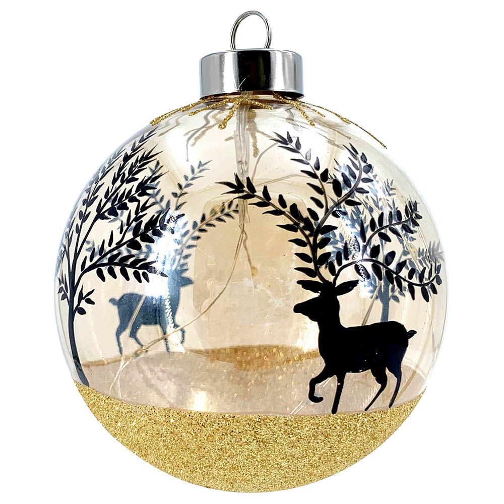 Christmas Magic - Glass Bauble with LED Light - 10 cm