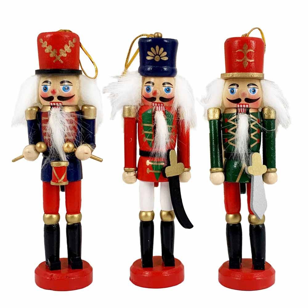 Christmas Magic - Christmas Tree Nutcracker Doll 15 cm Pack of 3