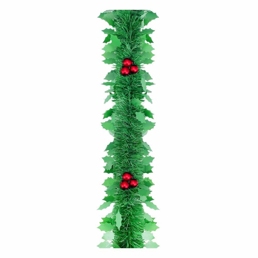 Christmas Magic - Tree Tinsel Garland W/Baubles 200 cm - Green