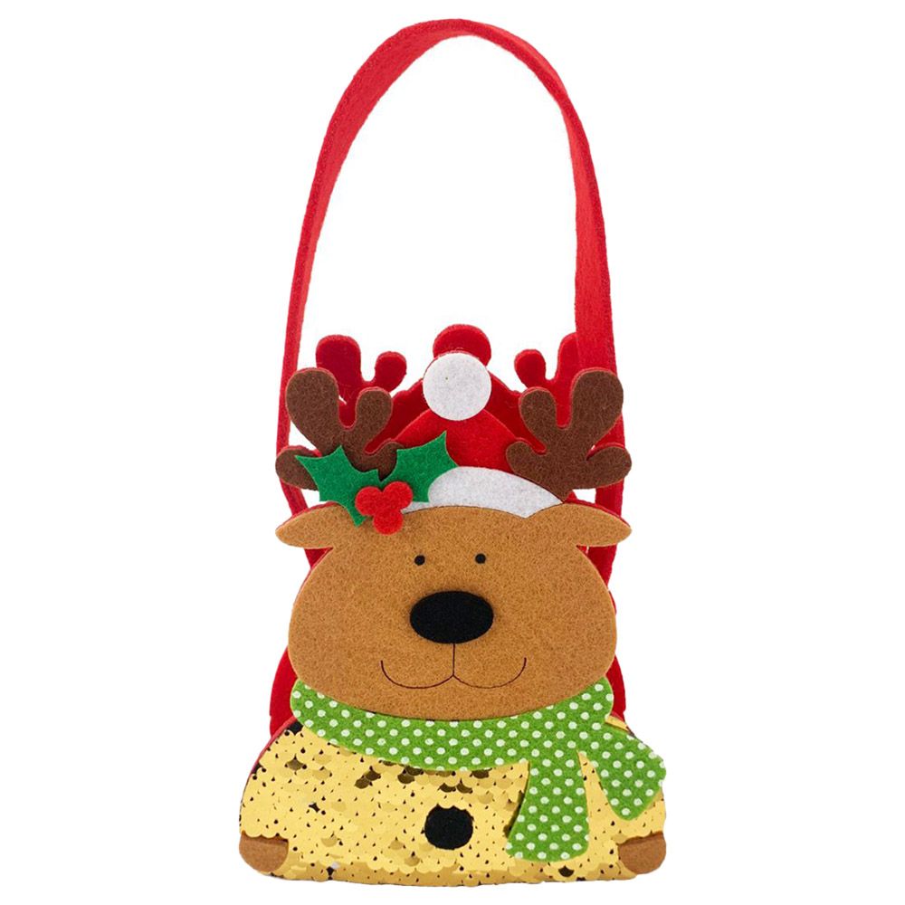 Christmas Magic - Reindeer Felt Bag - Brown