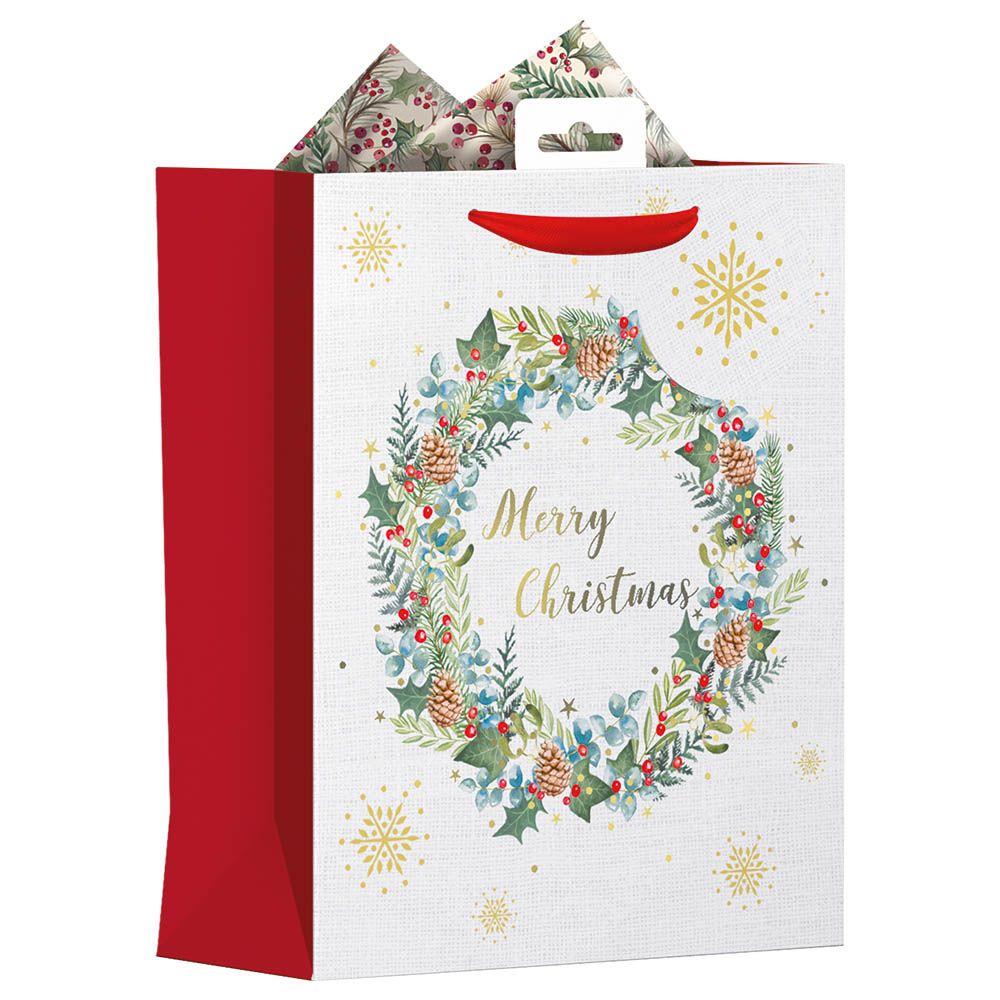 Giftmaker - Merry Christmas Foliage Party Bag - Medium 