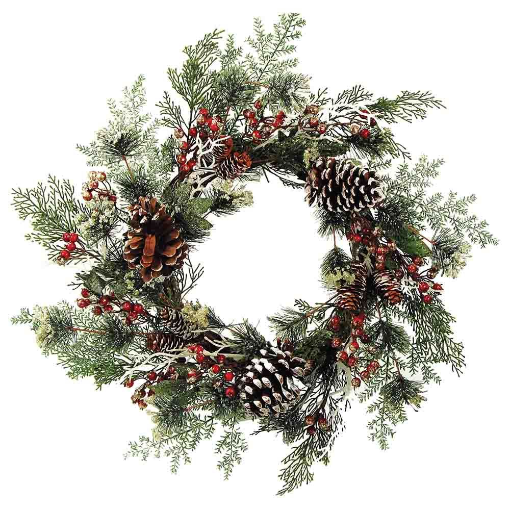 Christmas Magic - Wreath with Cones 60cm - Green