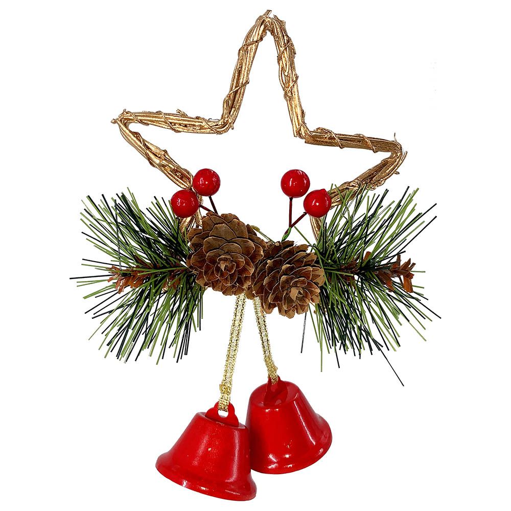 Christmas Magic - Star Hanging Bells - 15cm - Red