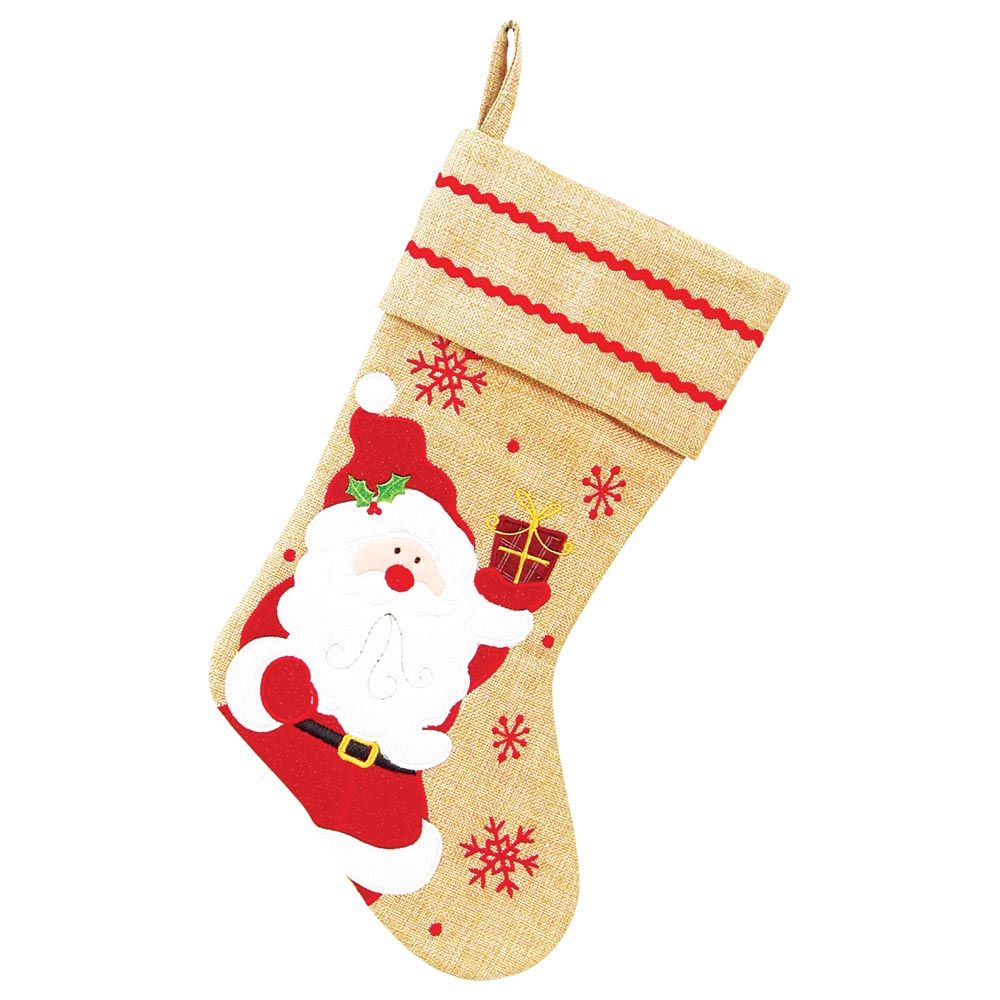 Christmas Magic - Santa Claus Stocking 46cm - Beige