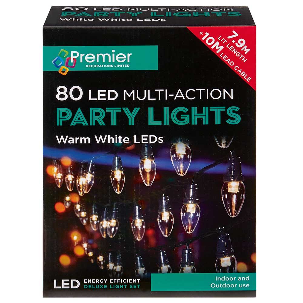 Party Zone - 80 Warm White Led Lights C6