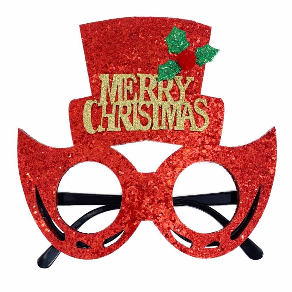 Christmas Magic - Merry Christmas Glasses Props - Red