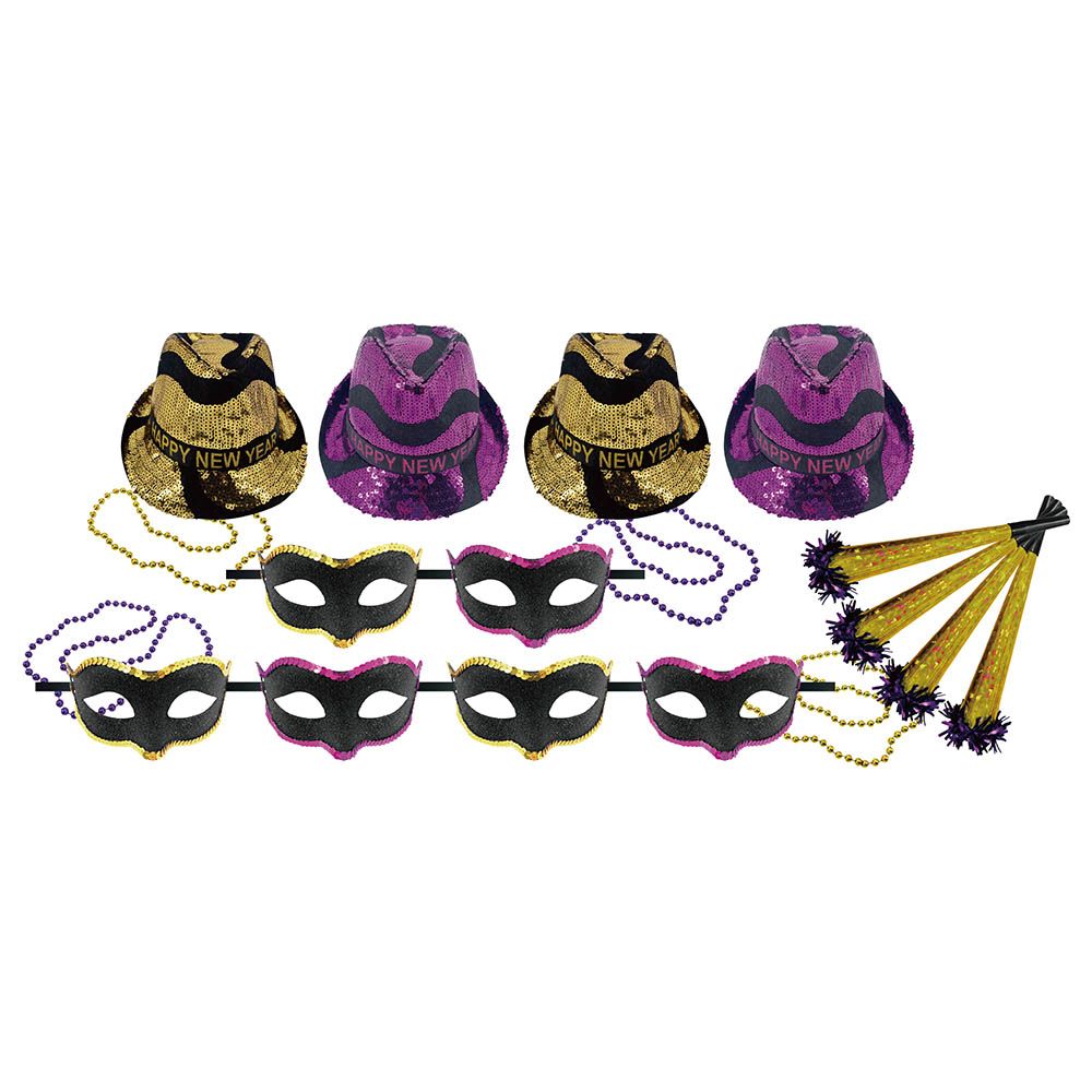 Party Magic - New Year Gold & Purple Sequins Party Kit