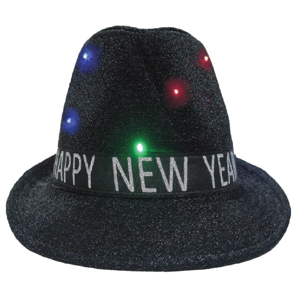 Party Magic - Happy New Year LED Hat - Black