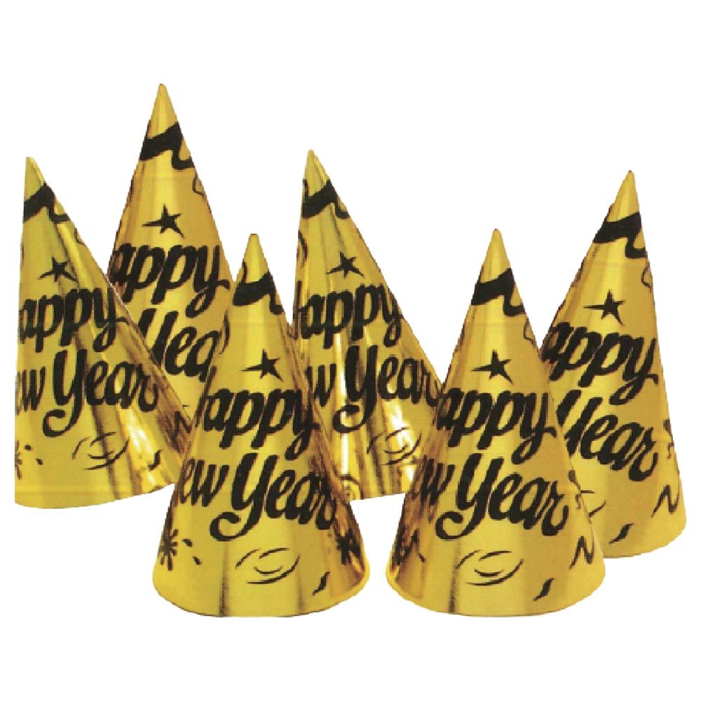 Party Magic - Happy New Year Foil Cap - Gold