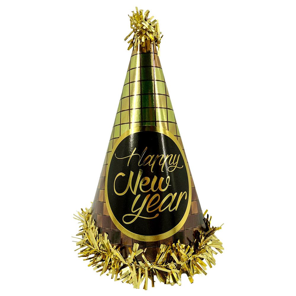 Party Magic - New Year Cone Hats - 6 pcs - Gold