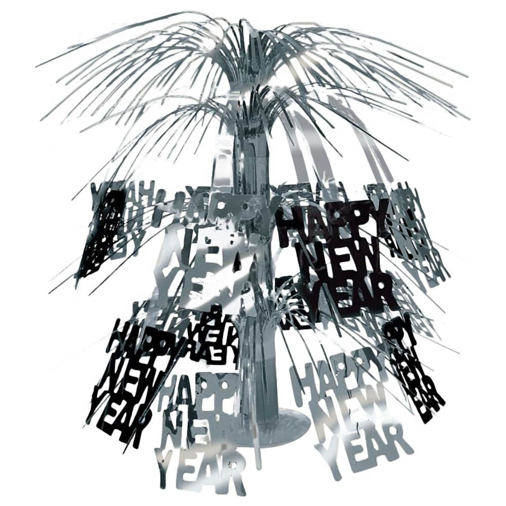 Party Time - Happy New Year Centerpiece - 18 Inch - Black/Silver