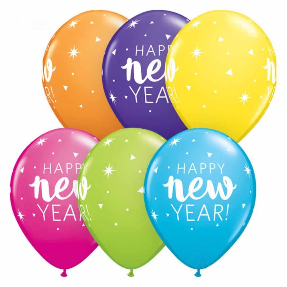 Qualatex - New Year Sparkle W/Confetti Balloon 11 Inch Pack of 25