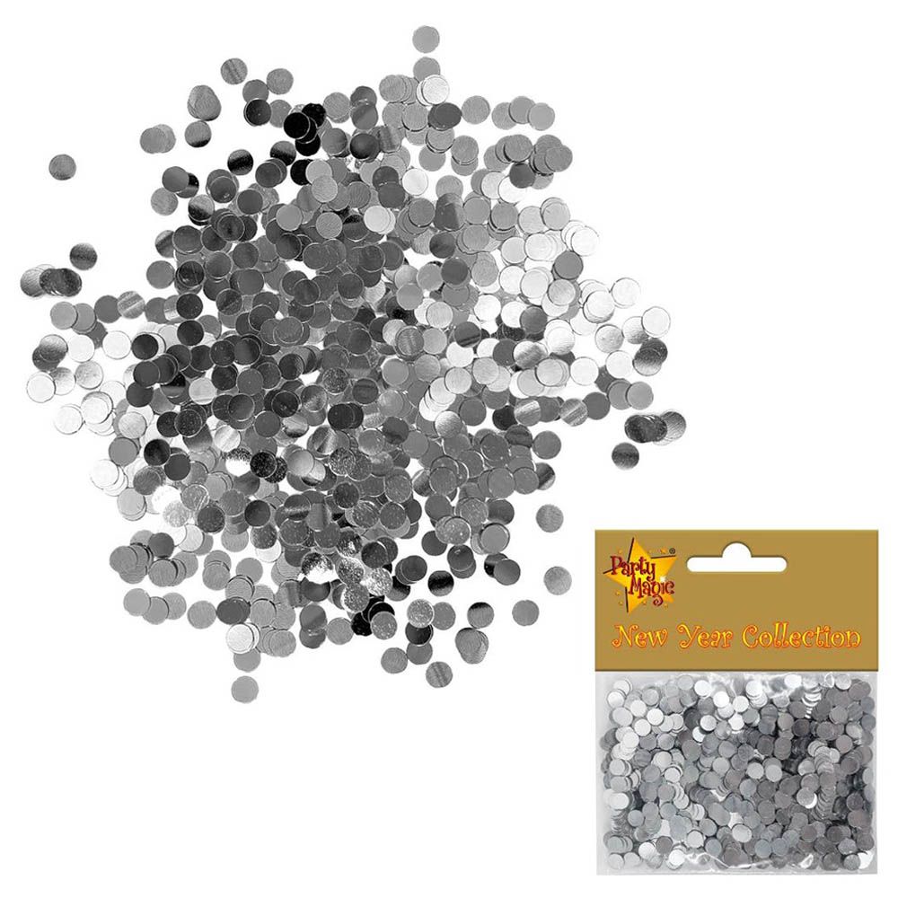 Party Magic - Glitter Foil Round Confetti - 1oz - Silver