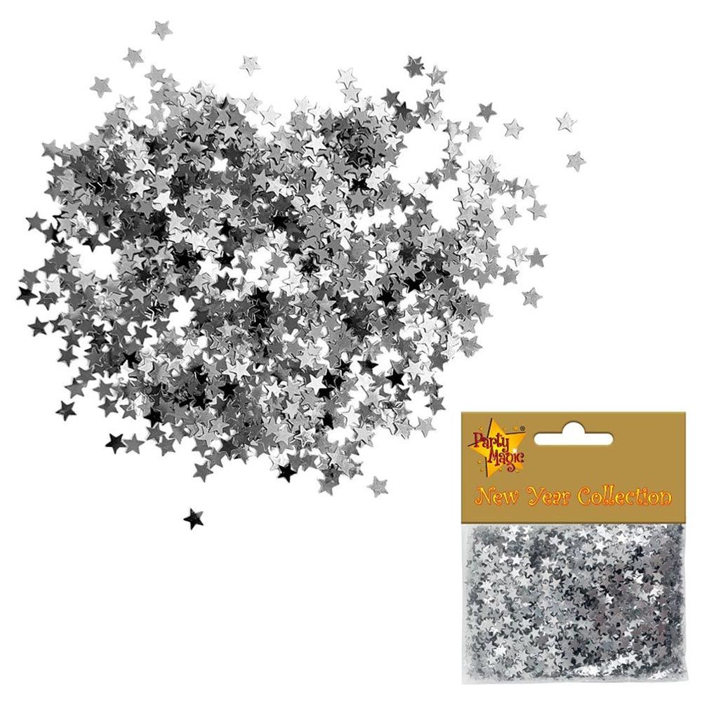 Party Magic - Glitter Foil Star Confetti - 1oz - Silver