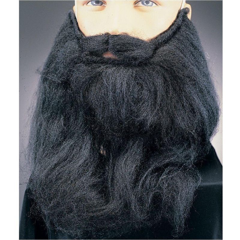 Rubies - 14" Long Mohair Beard And Moustache Set Black