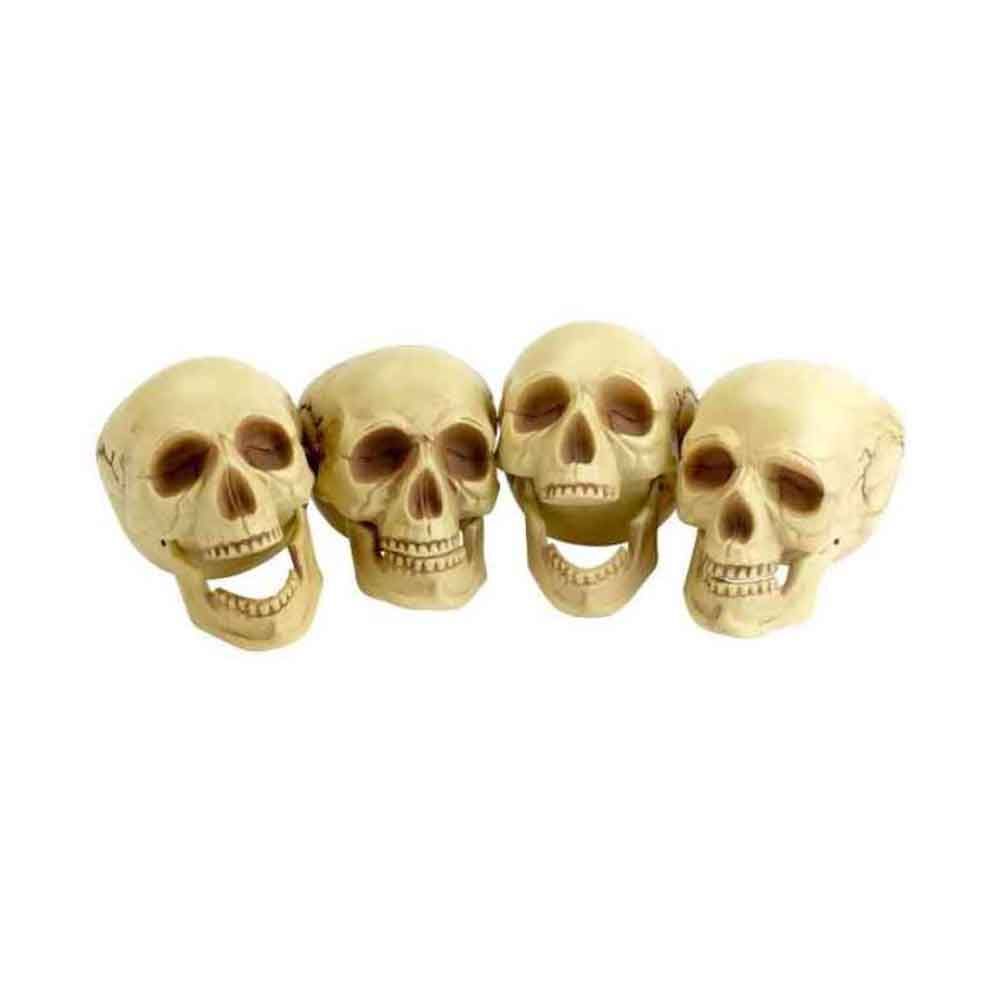 Smiffys - Skull Heads - Pack of 4 - Natural