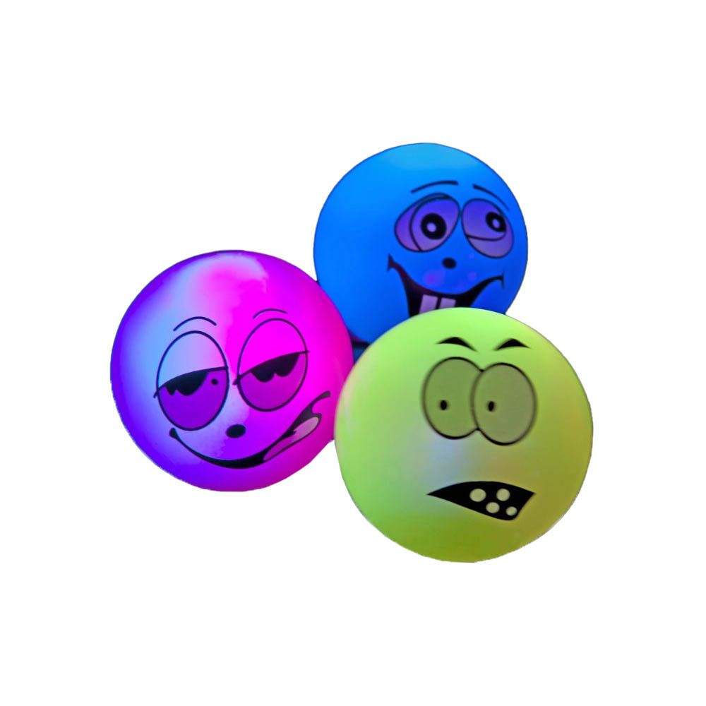 Smiffys - Zany Flashing And Bouncing Face Balls 1pc - Color May Vary