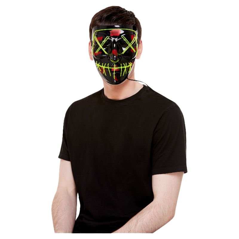 Smiffys - Stitch Face Black Mask - Green 