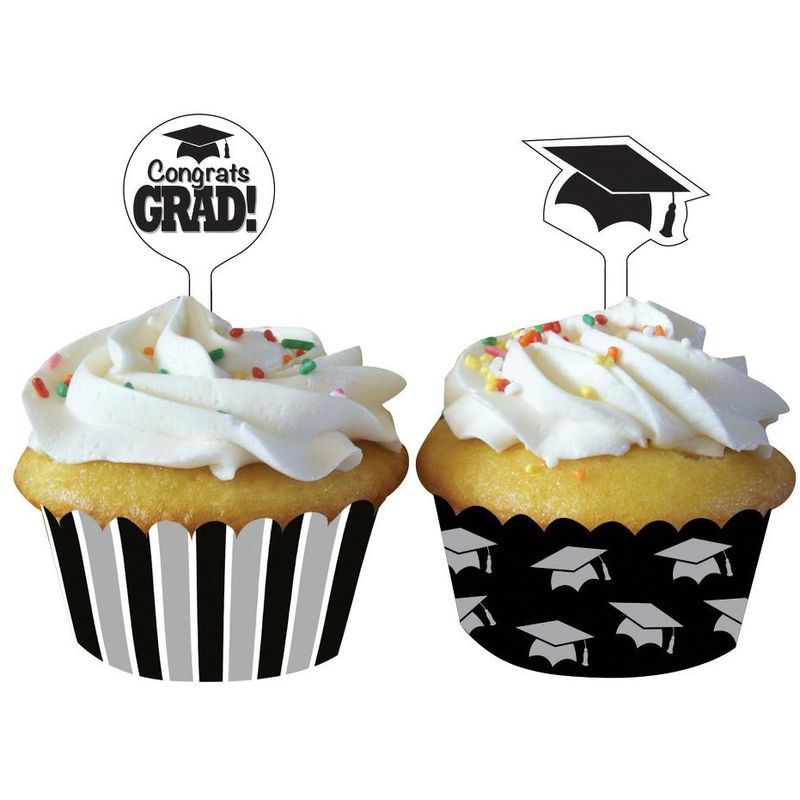 Creative Converting Graduation Cupcake Wrapper \W Picks