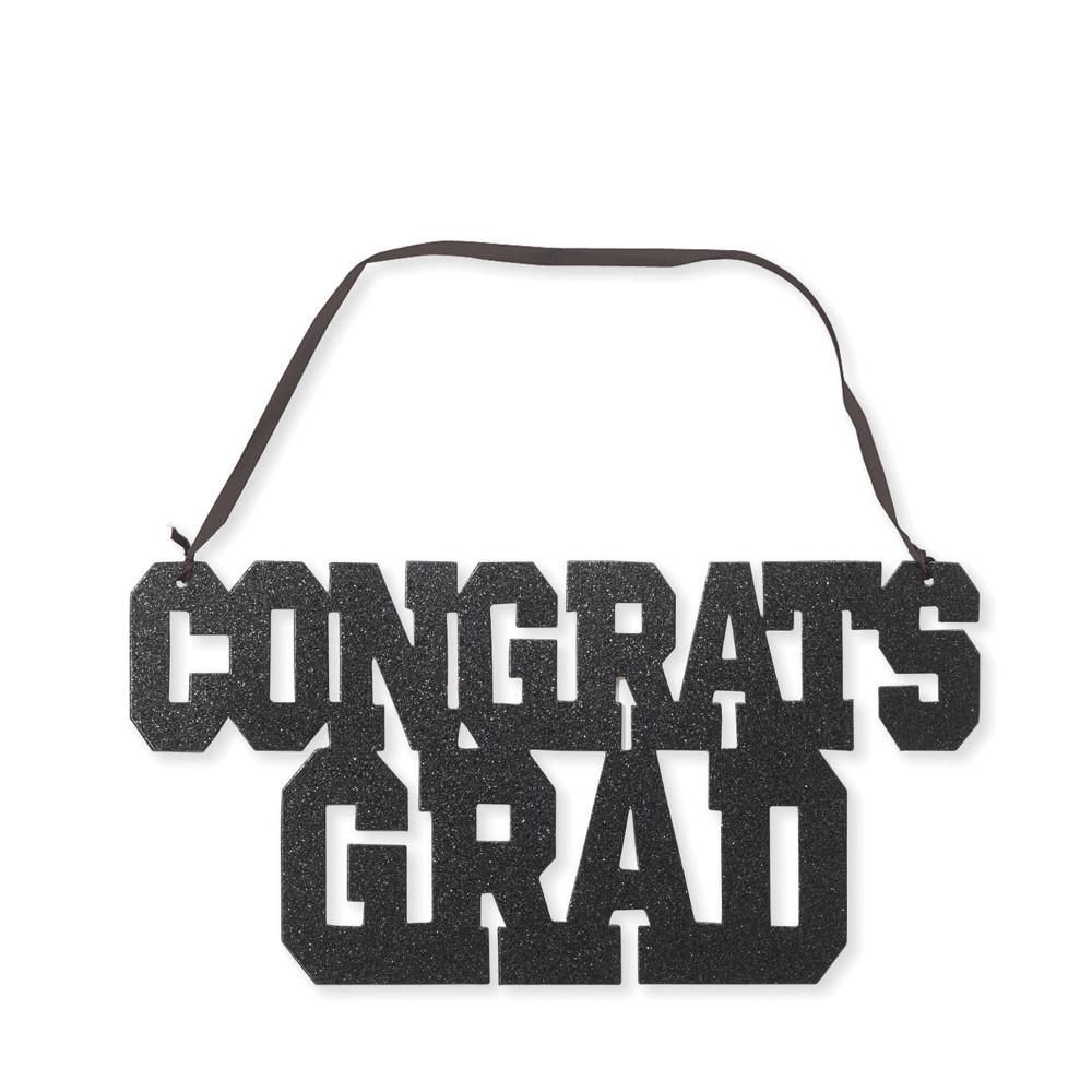 Creative Converting - Grad Glitter Hanging Sign - Black