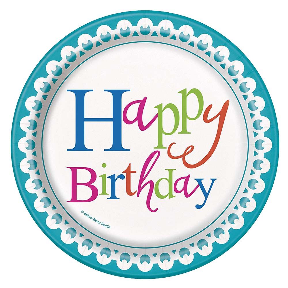 Party Zone - Confetti Cake Birthday Plates 7" 8pcs