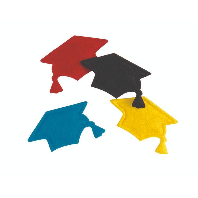 Unique - Grad Cap Shaped Puffy Felt Confetti 20pcs