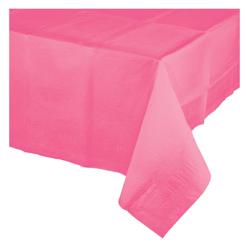 Party Zone - Plastic Lined Table Cover - Candy Pink