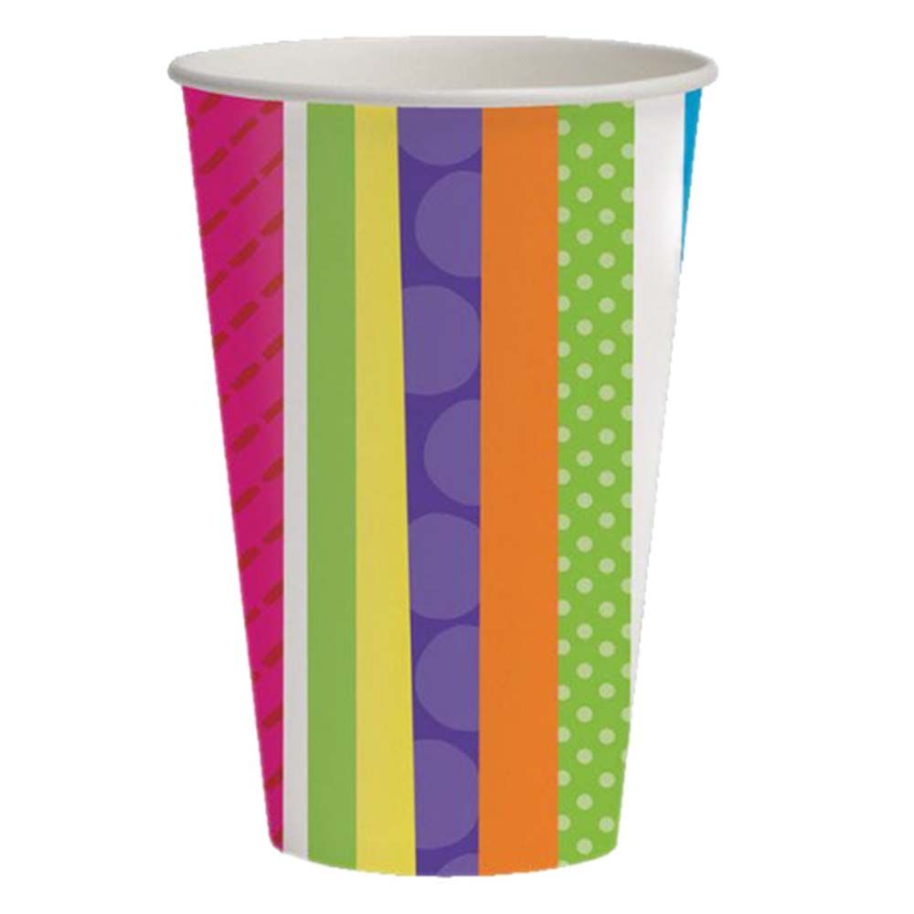 Party Zone - Bright & Bold Cups 9oz 8pcs