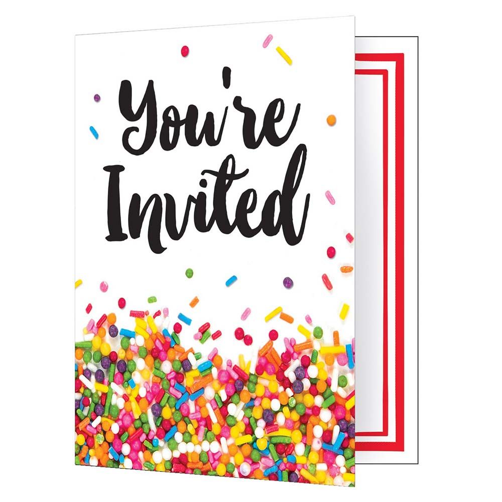 Party Zone - Sprinkles Invitation Fold Over 8pcs