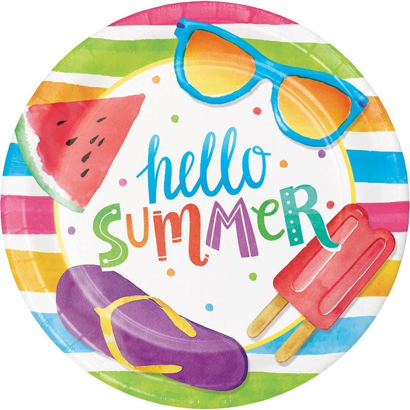 Creative Converting - Hello Summer L-Plate 7in 8pcs