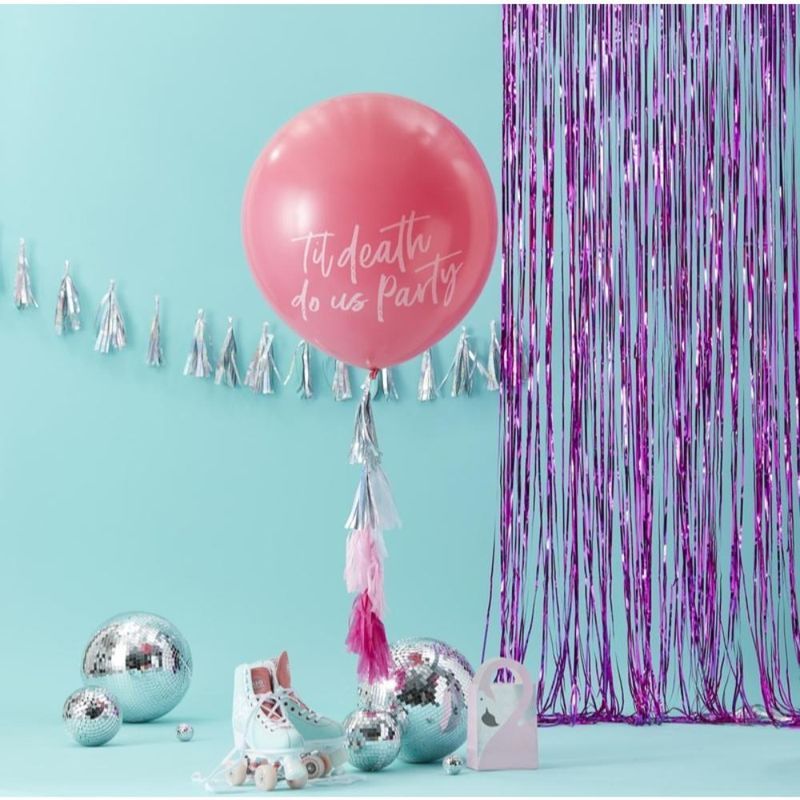 Ginger Ray Good Vibes Balloon Kit Balloon Pink \W Tassels