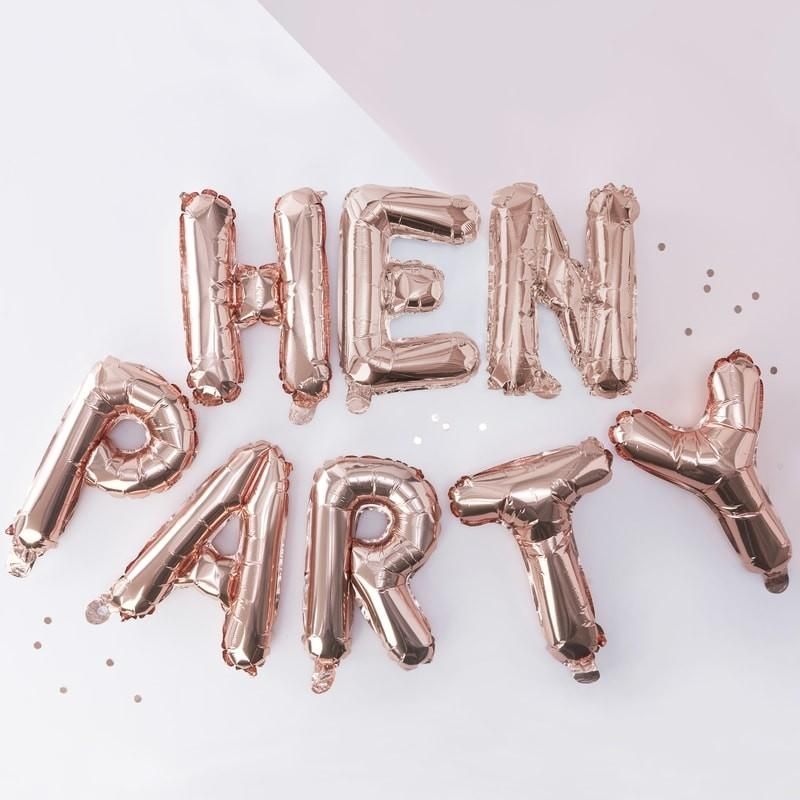 Ginger Ray Team Bride Balloon Bunting Hen Party -Rose Gold