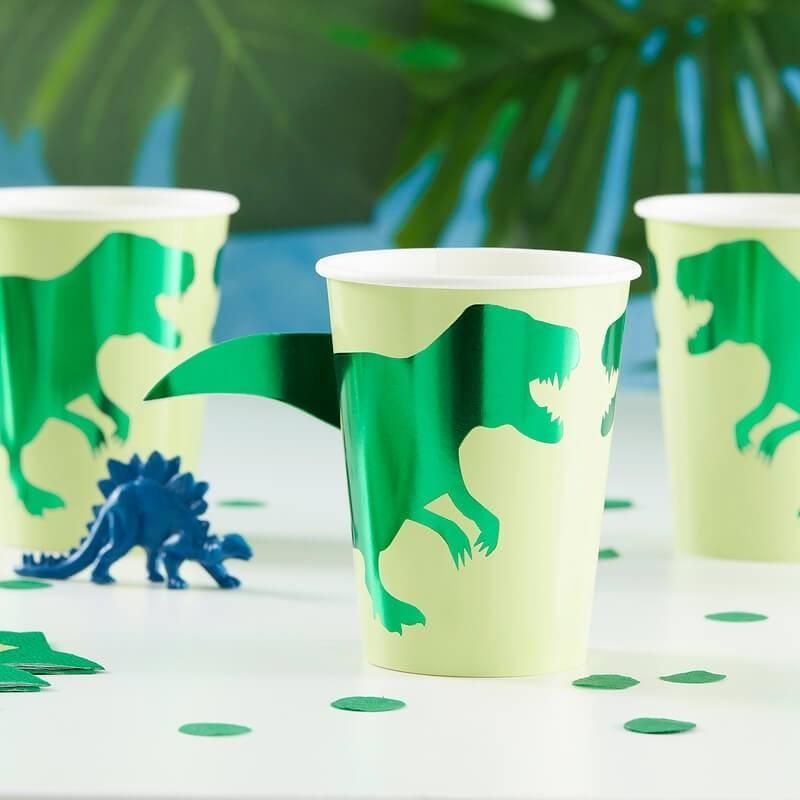 Ginger Ray - Paper Cups Dinosaur 8pcs