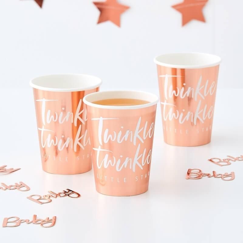 Ginger Ray - Rose Gold Foiled Paper Cup 8pcs