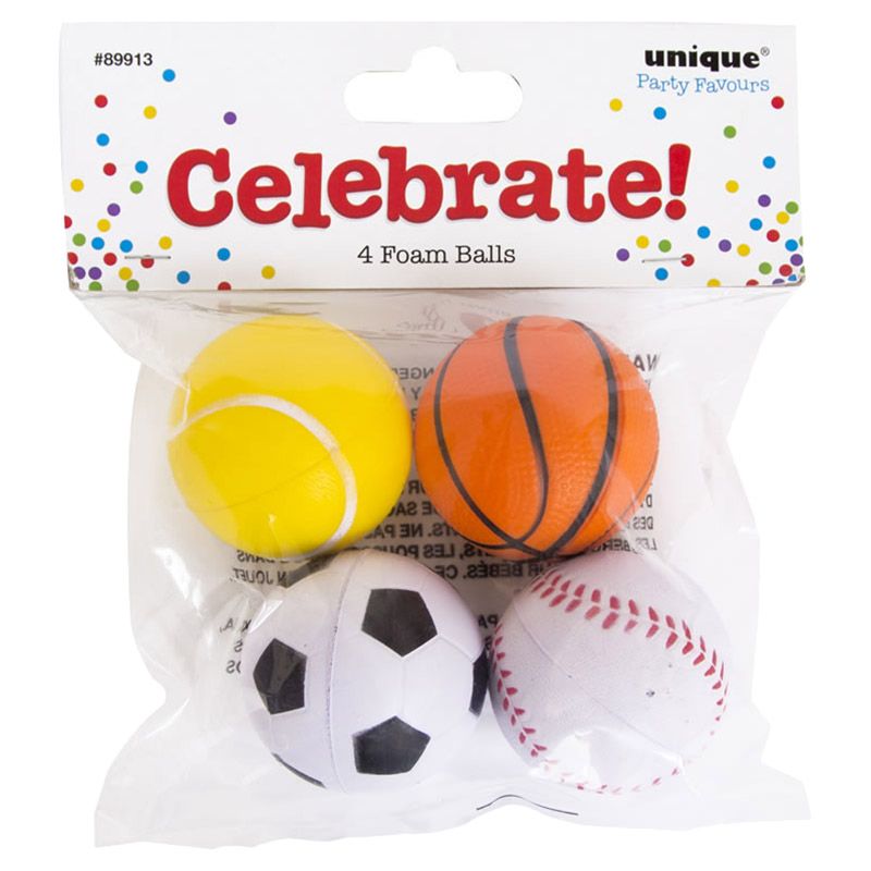 Unique - Foam Ball Party Favour 4pcs