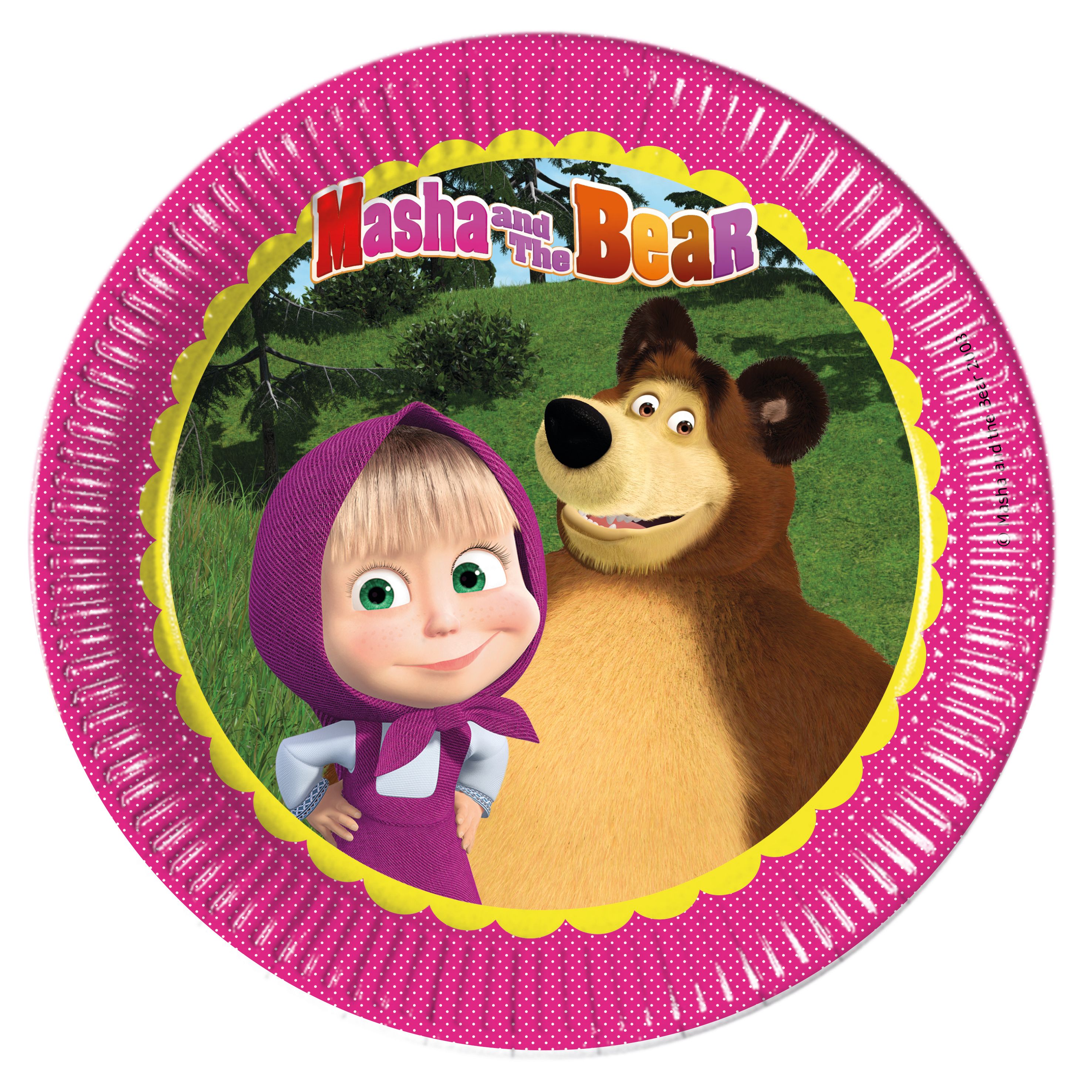 Procos - Masha And The Bear Paper Plates 9inch 8Pcs