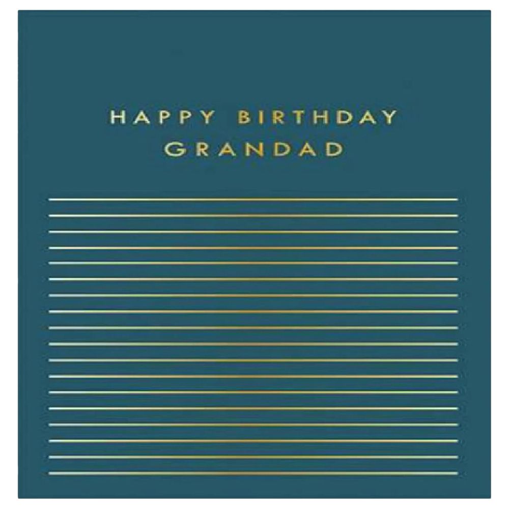 Pigment - Happy Birthday Grandad Lines Greeting Card - 119X165Mm