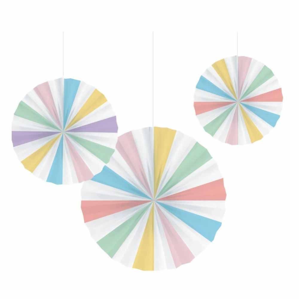 Creative Converting - Pastel Celebrations Paper Fans - Pack of 3