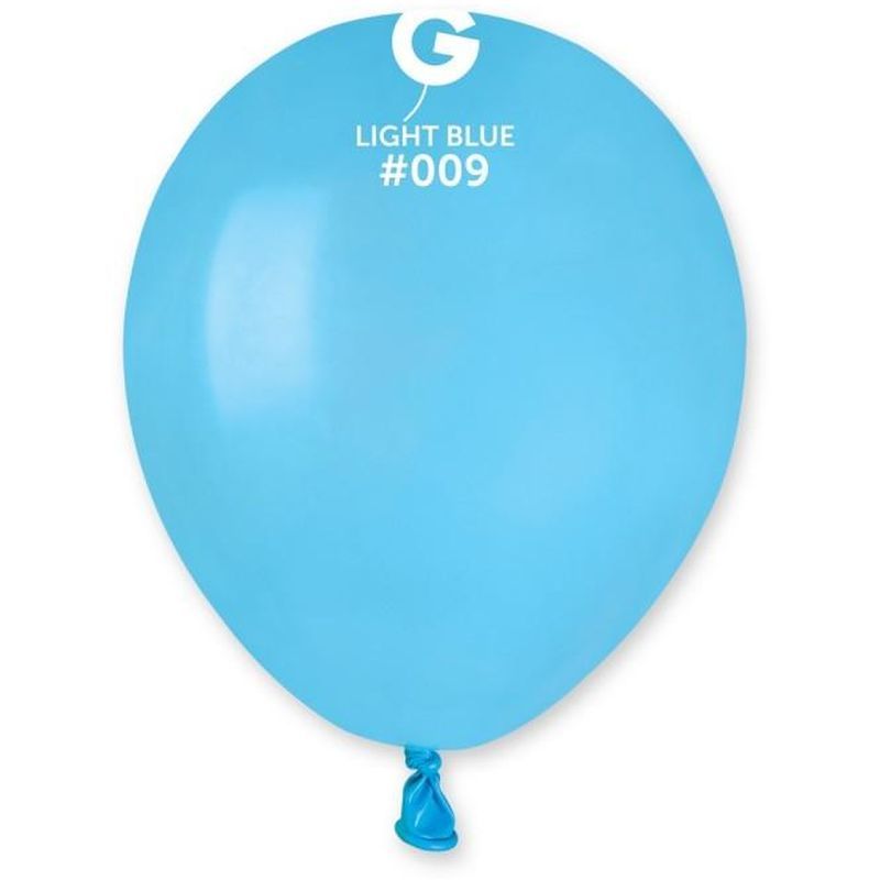 Gemar - 5in Round Light Blue Latex Balloon