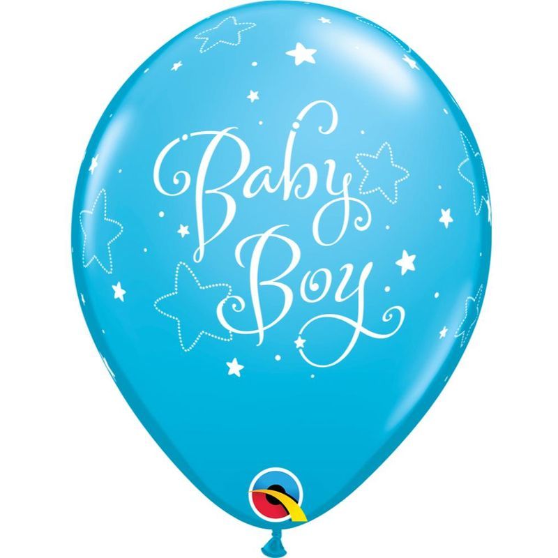 Qualatex Baby Boy Stars Asst Dark Blue & Robin’s Egg Blue L