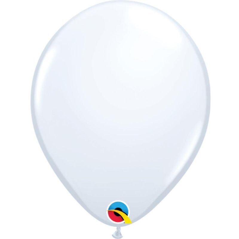 Qualatex - Standard Colours 11in White Latex Balloon 6pcs