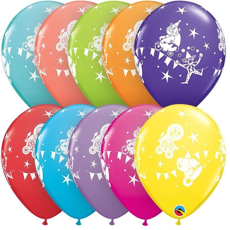 Qualatex Circus Parade 11in Retail Asst . Latex Balloon 6pcs