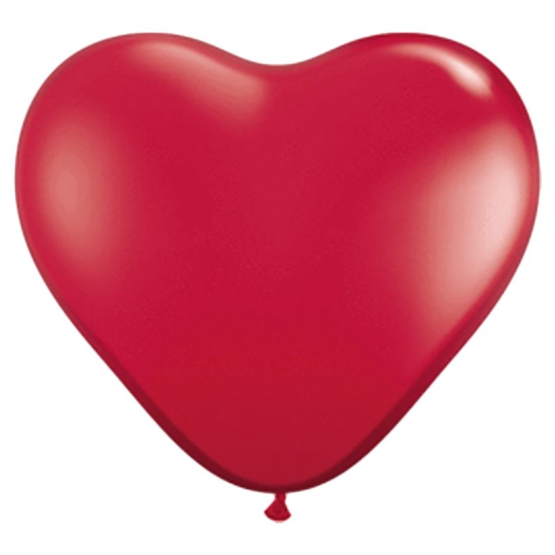 Qualatex - Heart Shape Latex Balloon - 6Inch - 100pc - Ruby Red