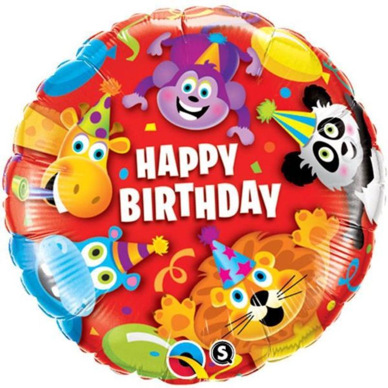 Qualatex - Birthday Party Animals 18in Foil Balloons