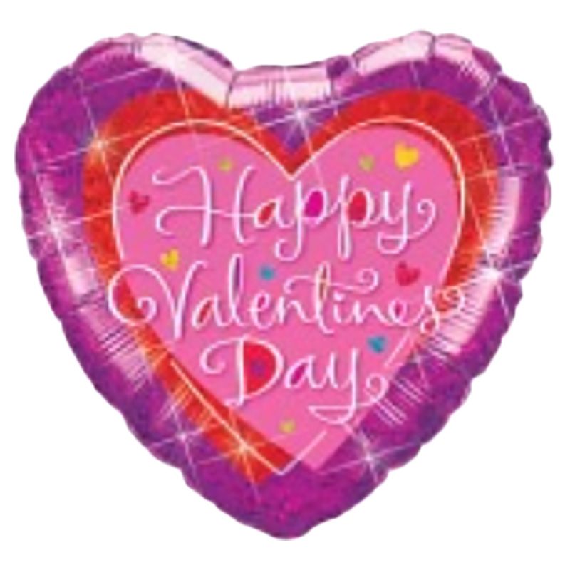 Qualatex - Valentine Dazzling Hearts Foil Balloon - 18Inch