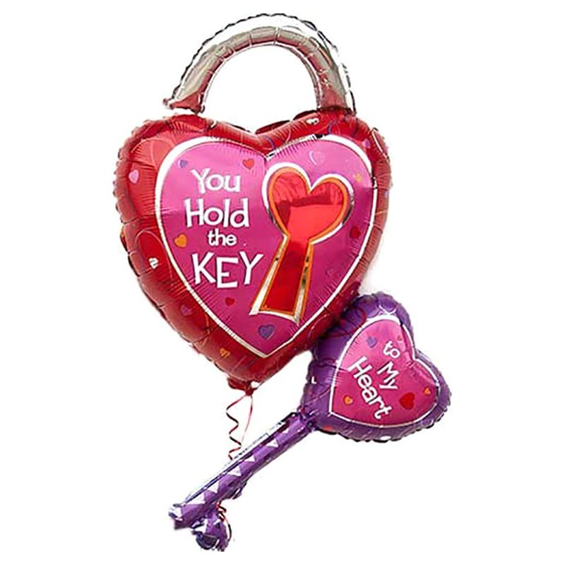 Anagram - Large Shape Key To My Heart Foil Balloon - 35Inch