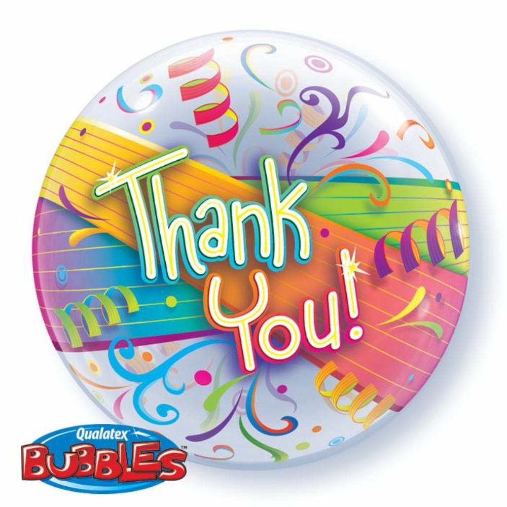 Qualatex - Thank You Streamers Single Bubble 22''