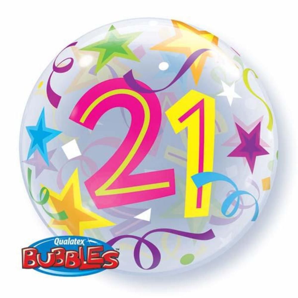 Qualatex - 21 Brilliant Stars Single Bubble 22''