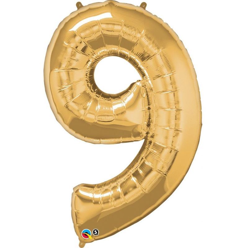 Qualatex - Number Nine Gold 34in Number Foil Balloon 1pc