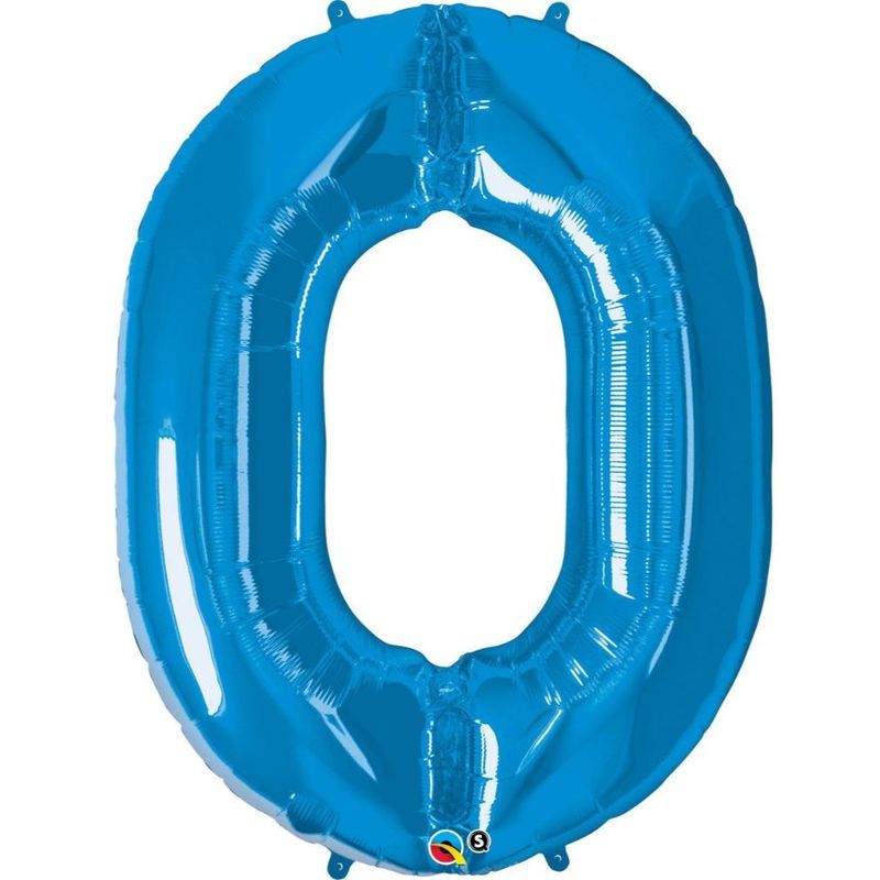 Qualatex - Number Zero Sapphire Blue 34in Number Foil Balloon 1pc